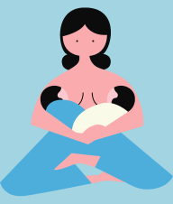 mama and twin babies breastfeeding